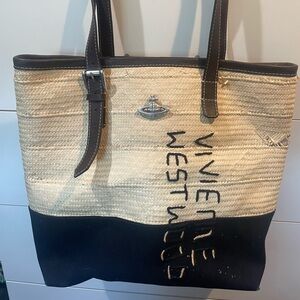 Vivienne Westwood palm tote shopper straw bag
